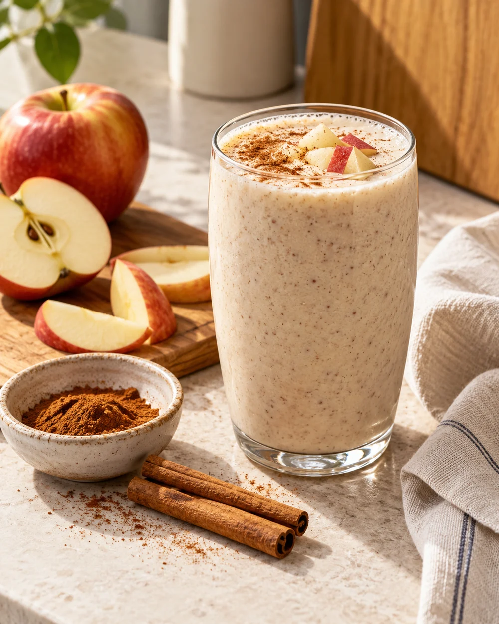 Apple Cinnamon Yogurt Smoothie — AI-generated editorial illustration