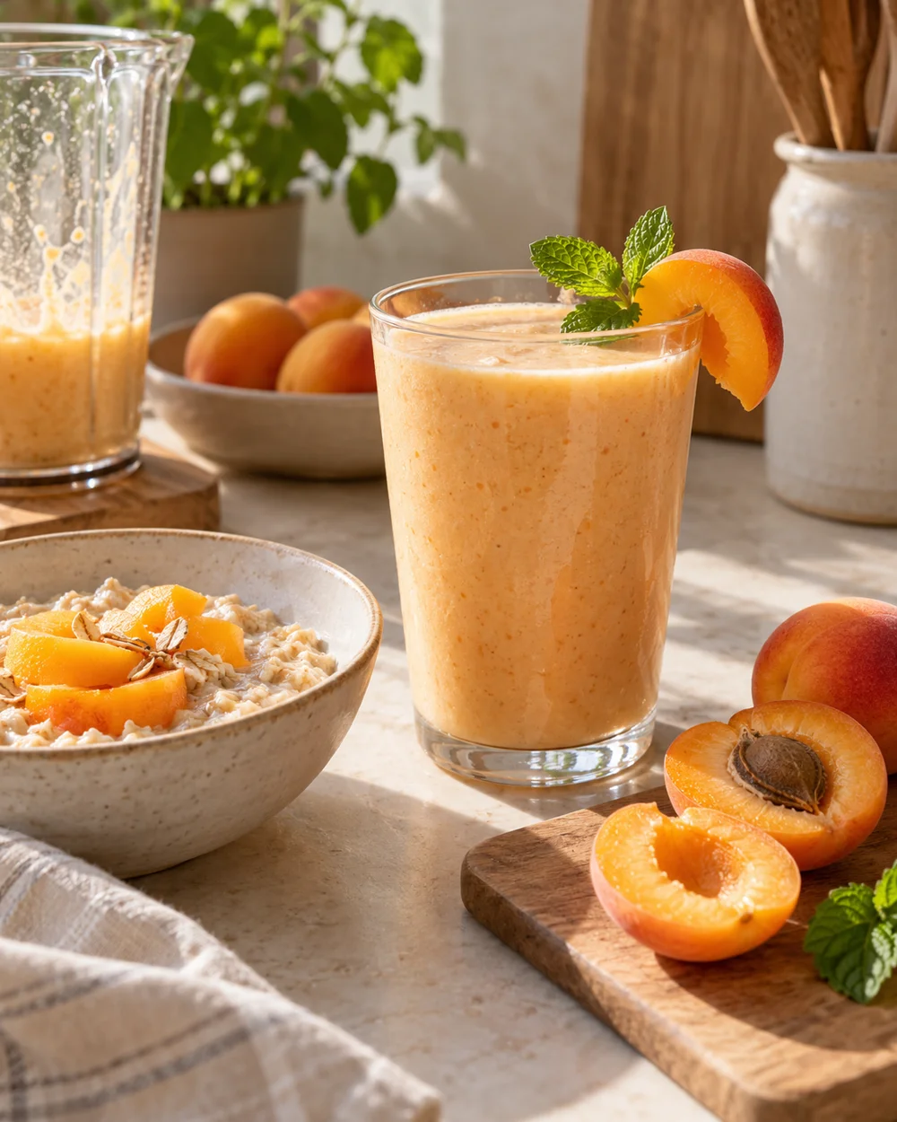 Apricot Oat Yogurt Drink — AI-generated editorial illustration