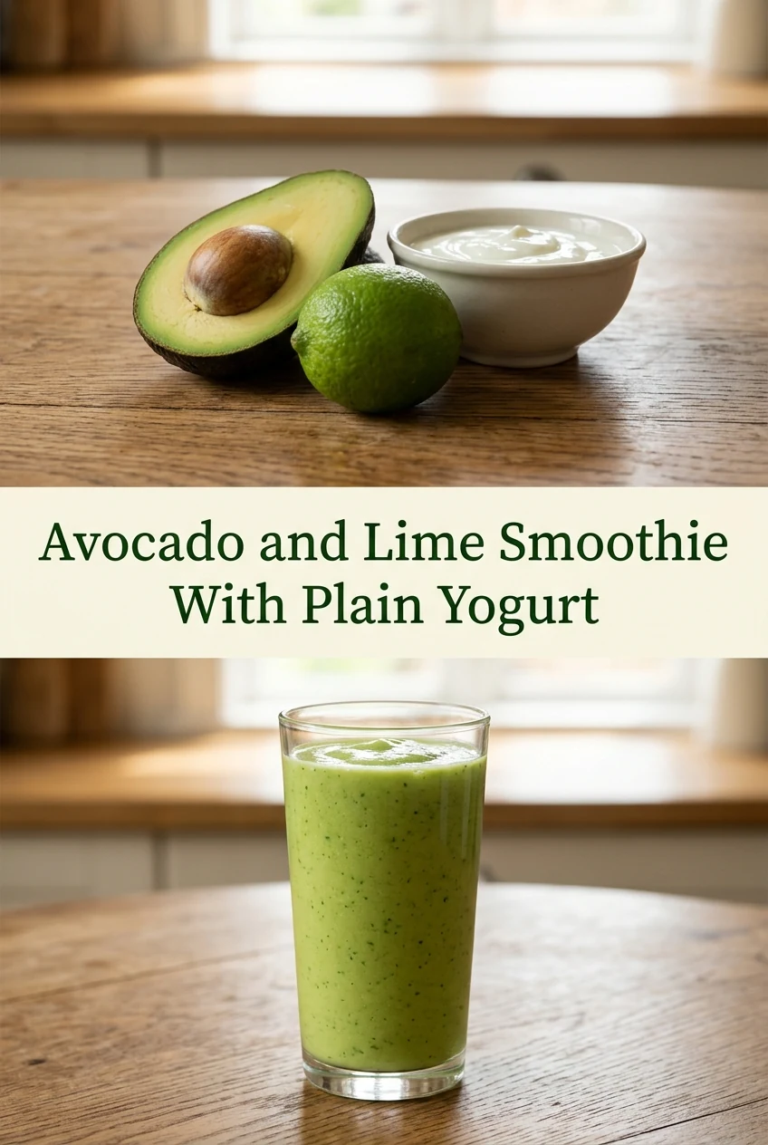 Avocado and Lime Smoothie With Plain Yogurt — AI-generated editorial illustration