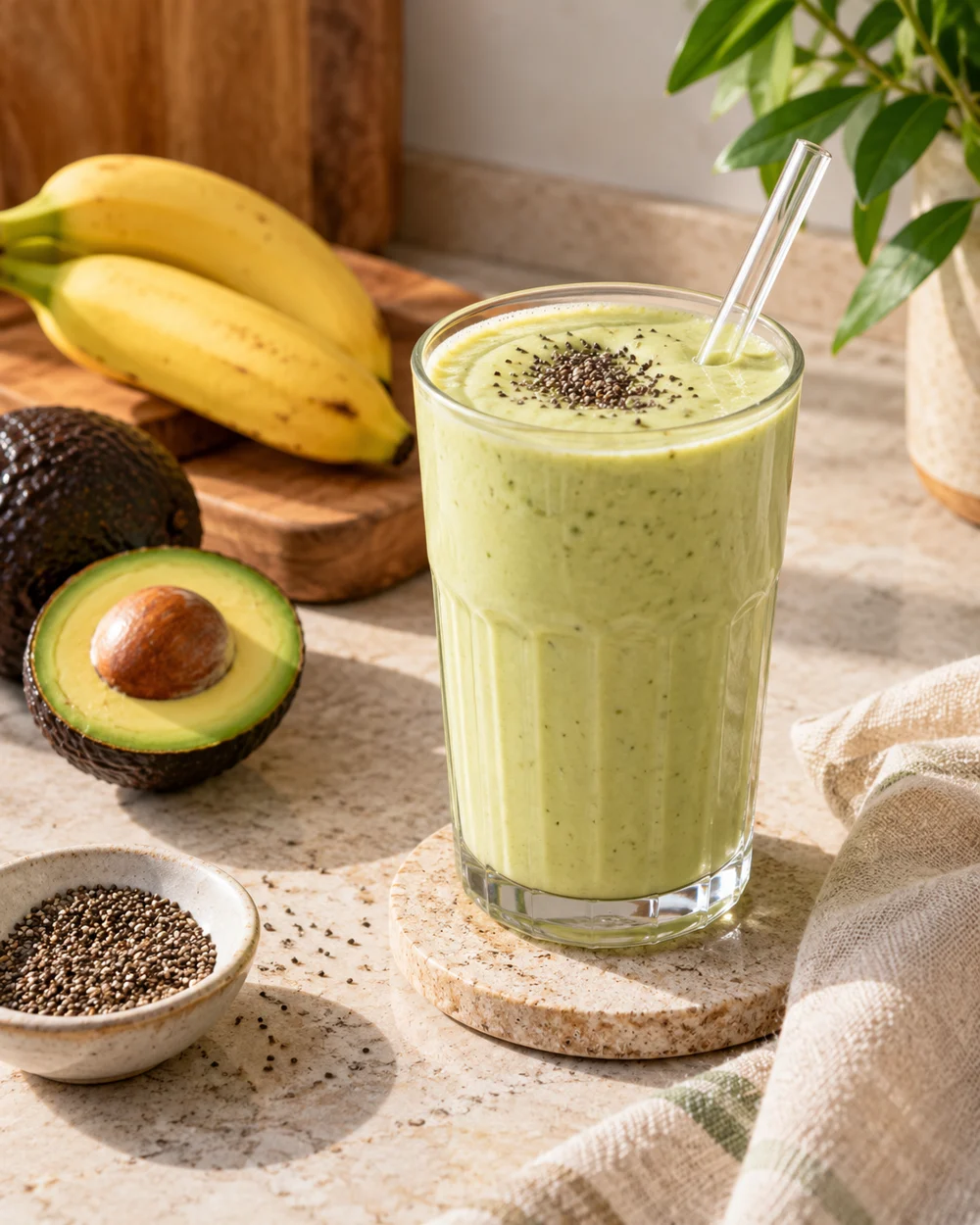 Avocado Banana Smoothie — AI-generated editorial illustration