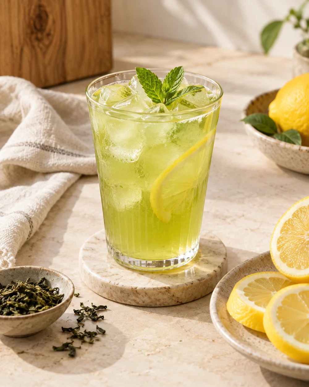 Representative AI-generated iced-tea-table category illustration
