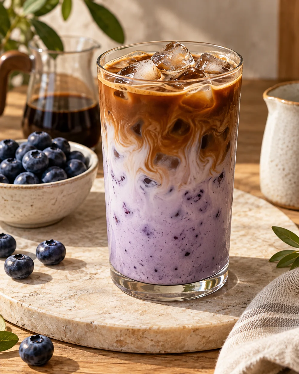 Blueberry Iced Latte — AI-generated editorial illustration