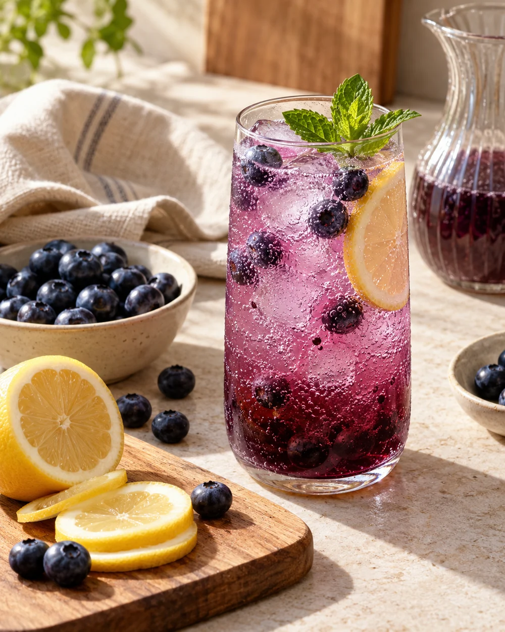 Blueberry Lemon Sparkler — AI-generated editorial illustration