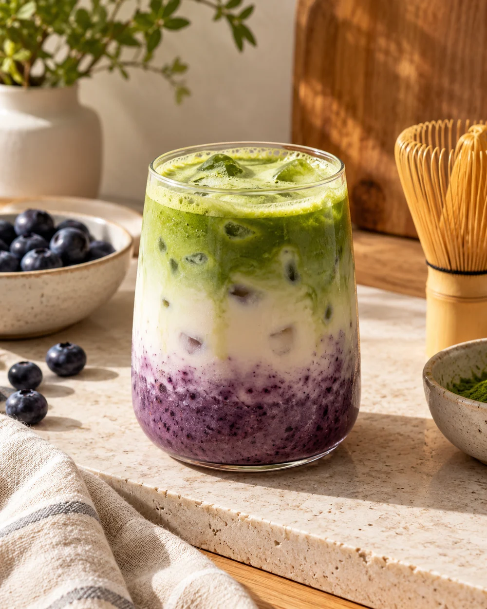Blueberry Matcha Oat Latte — AI-generated editorial illustration