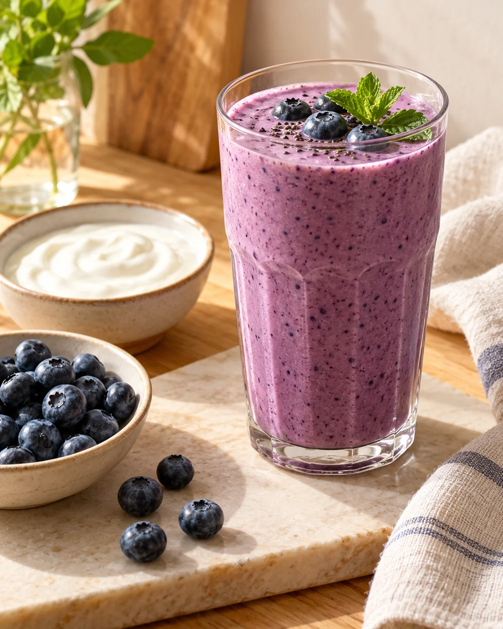 Blueberry Yogurt Smoothie — AI-generated editorial illustration