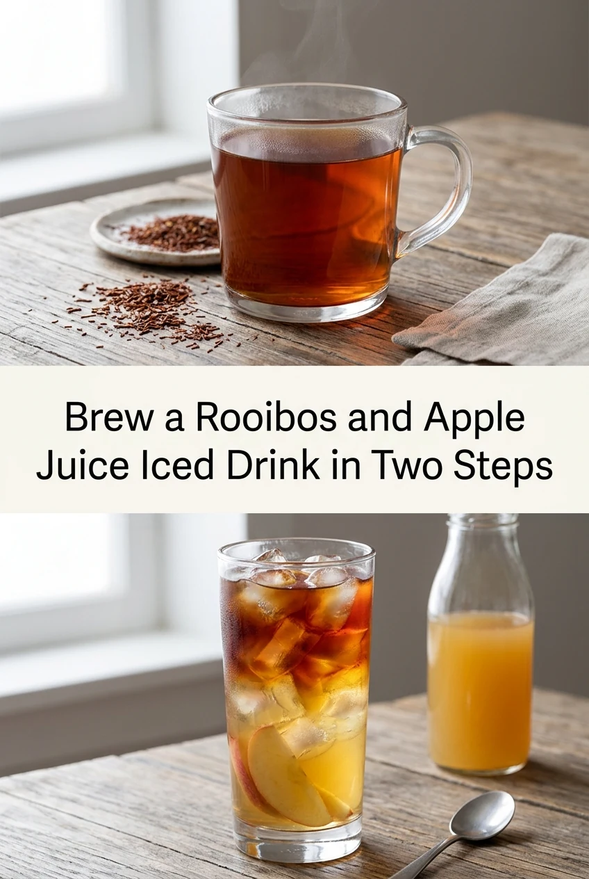 Brew a Rooibos and Apple Juice Iced Drink in Two Steps — AI-generated editorial illustration