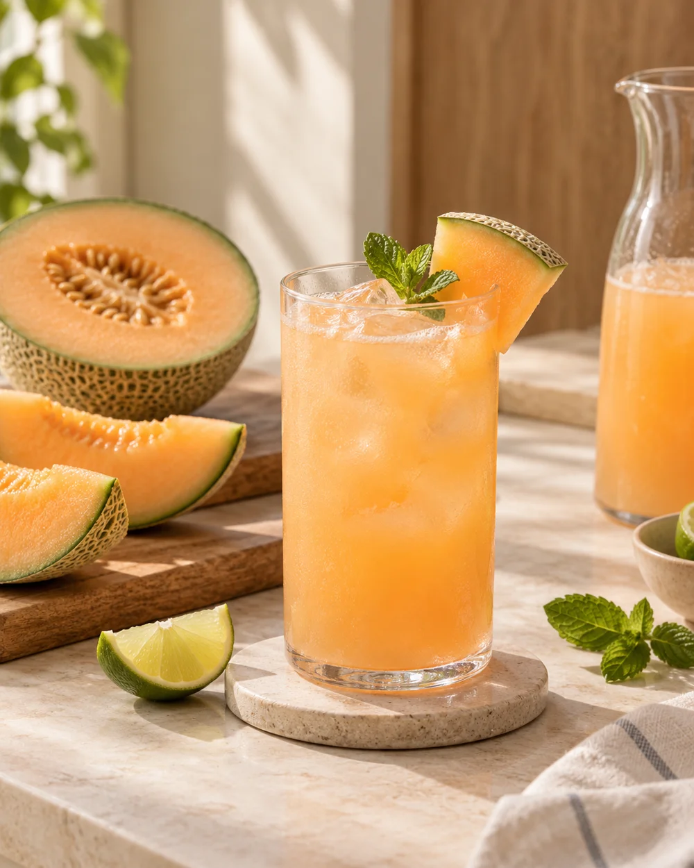 Cantaloupe Lime Cooler — AI-generated editorial illustration