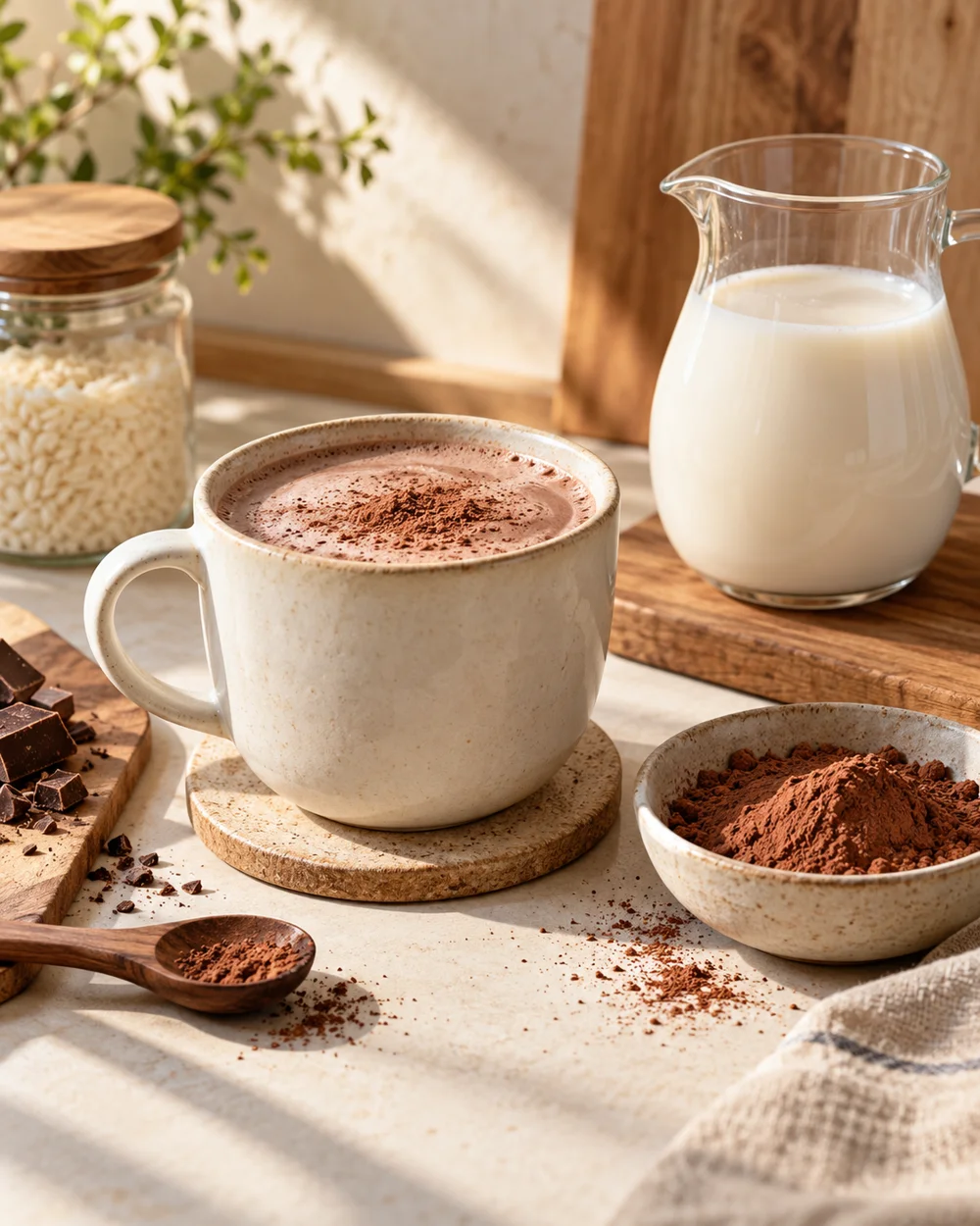 Cocoa With Rice Beverage — AI-generated editorial illustration