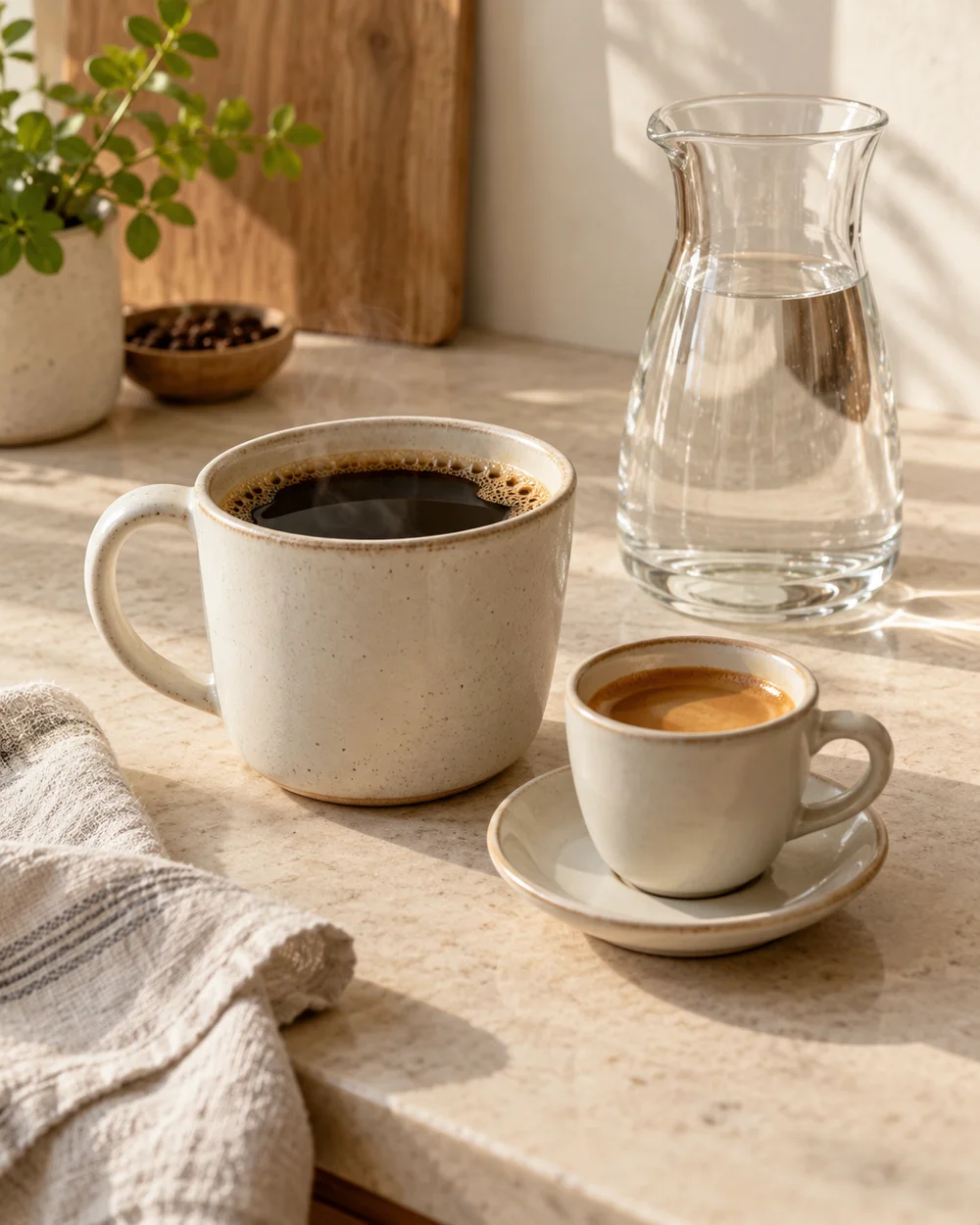 Espresso With Still Water — AI-generated editorial illustration