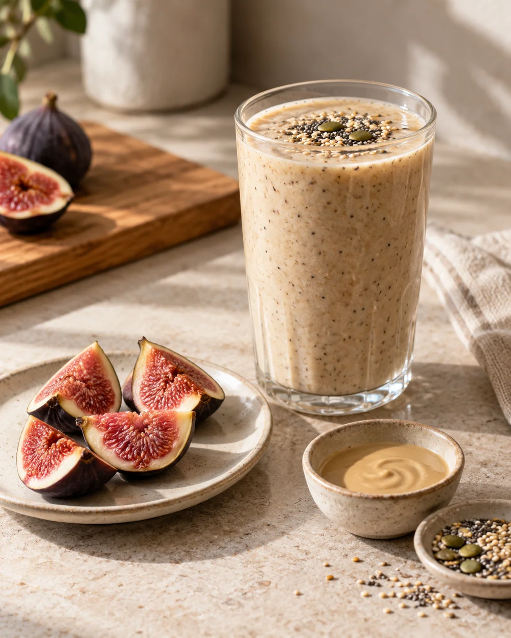 Fig Sesame Yogurt Drink — AI-generated editorial illustration