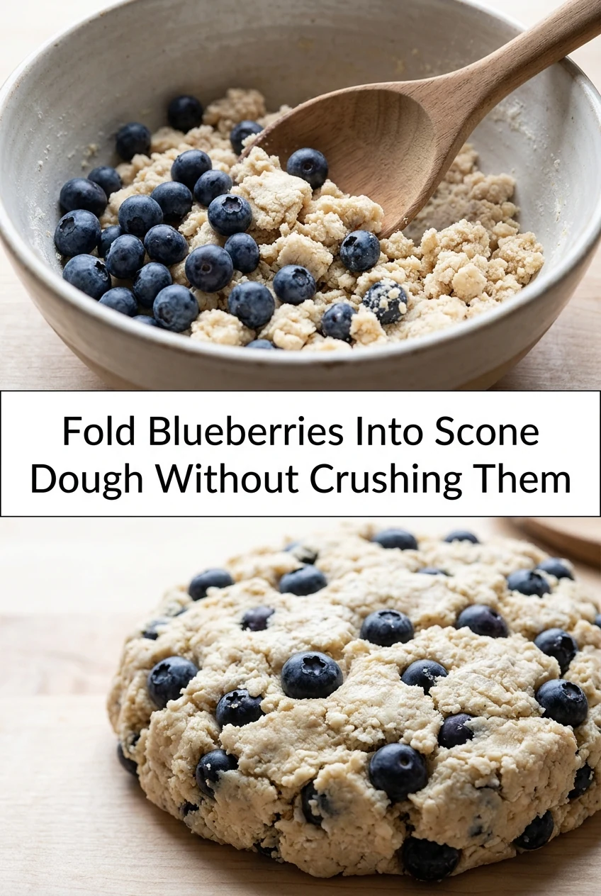 Fold Blueberries Into Scone Dough Without Crushing Them — AI-generated editorial illustration