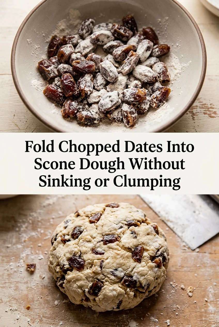 Fold Chopped Dates Into Scone Dough Without Sinking or Clumping — AI-generated editorial illustration