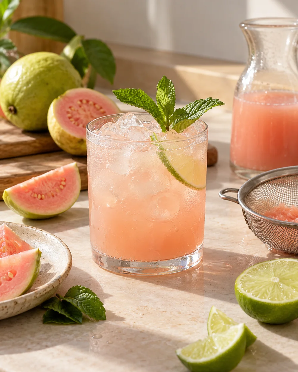 Guava Lime Still Drink — AI-generated editorial illustration
