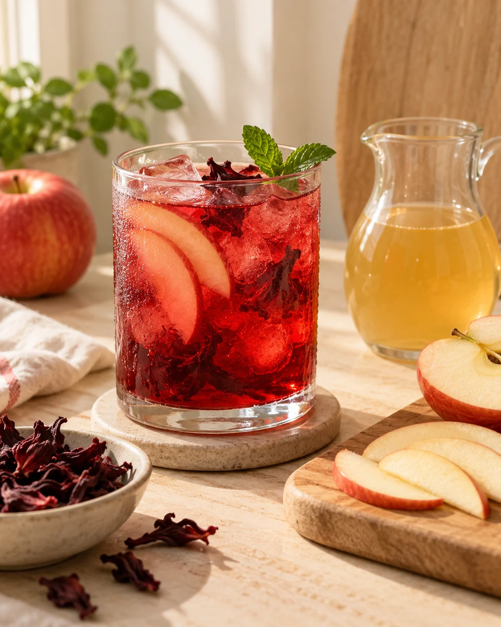 Hibiscus With Apple Juice — AI-generated editorial illustration
