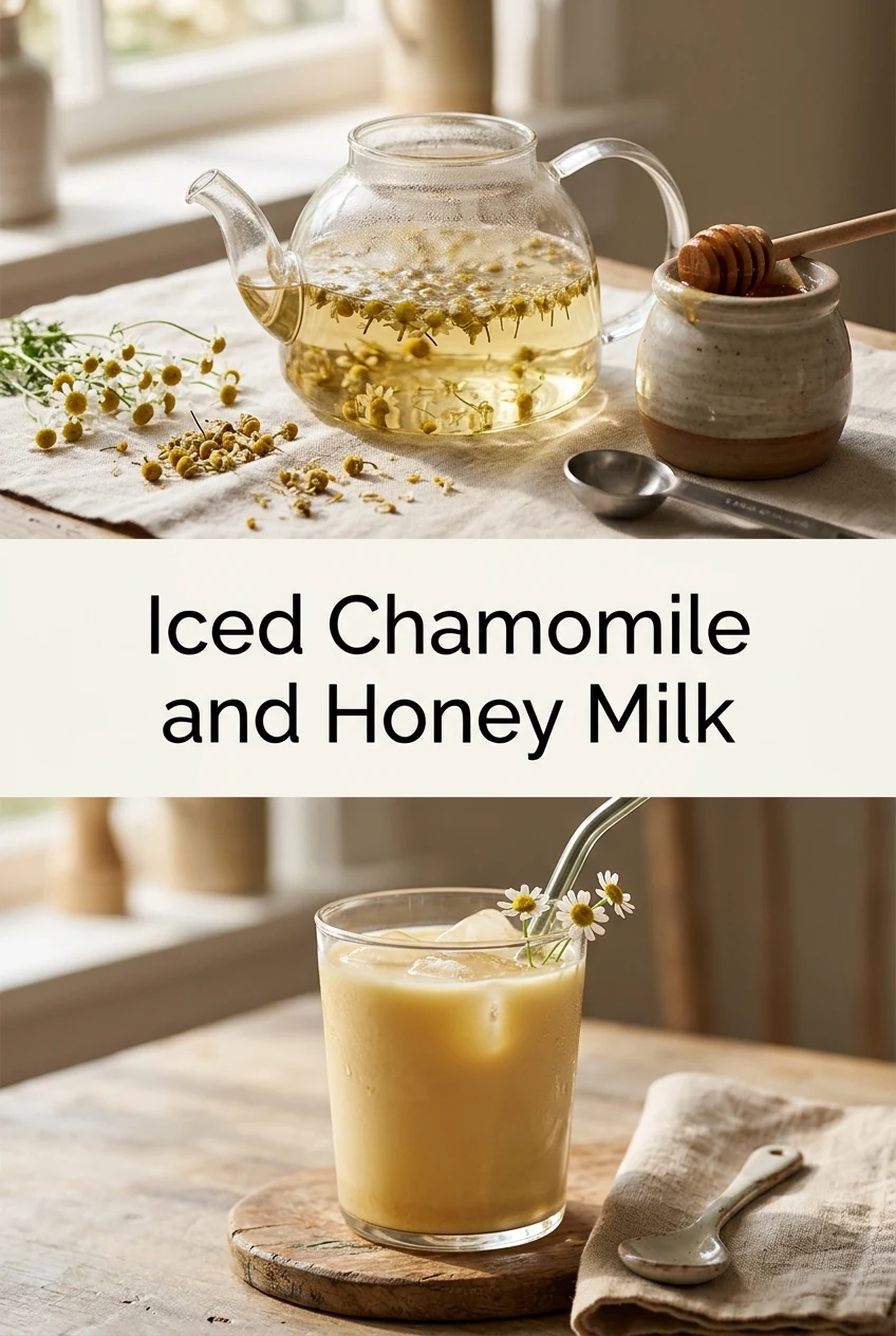 Iced Chamomile and Honey Milk — AI-generated editorial illustration