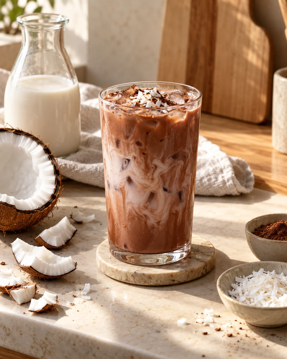Iced Coconut Cocoa — AI-generated editorial illustration