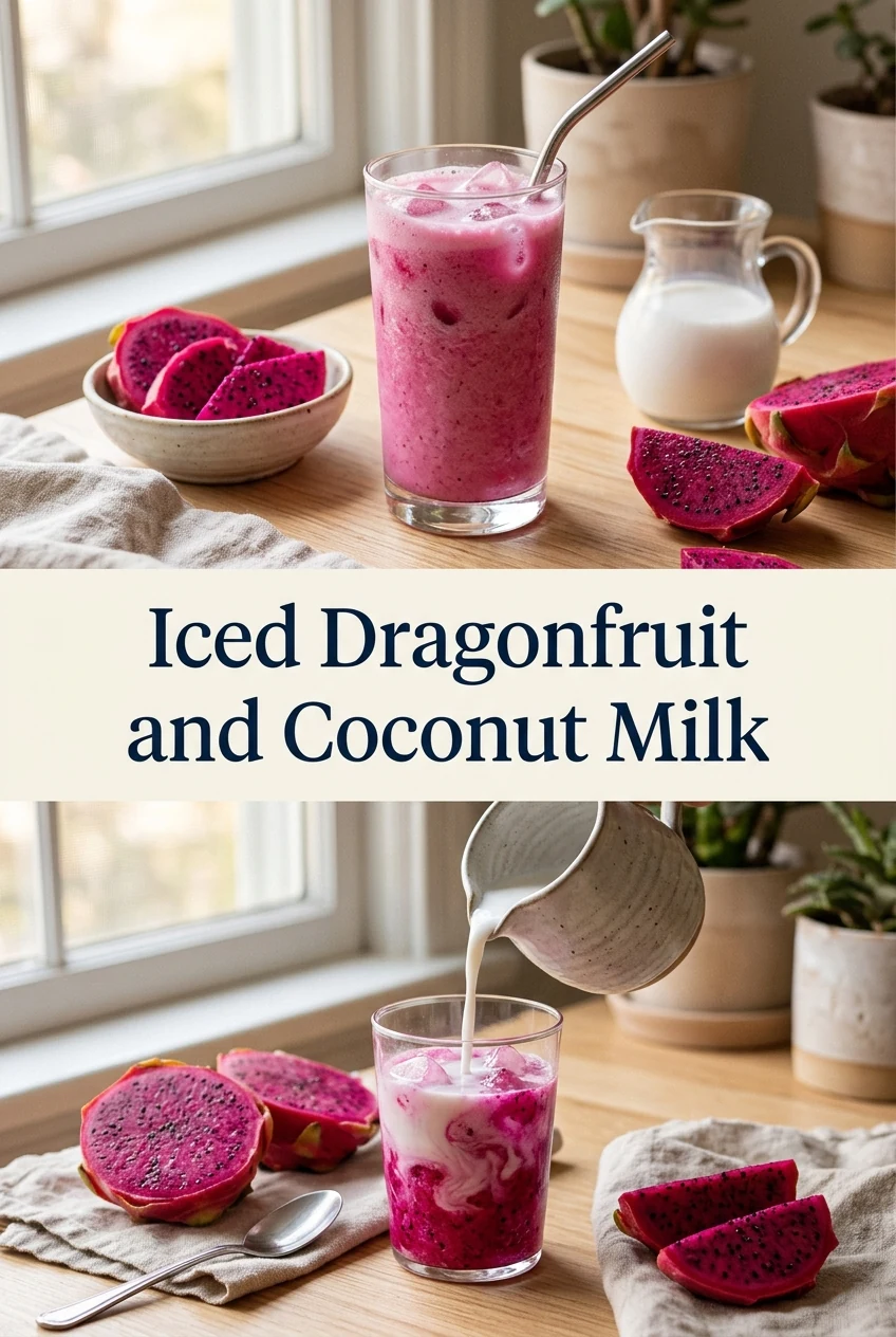 Iced Dragonfruit and Coconut Milk — AI-generated editorial illustration