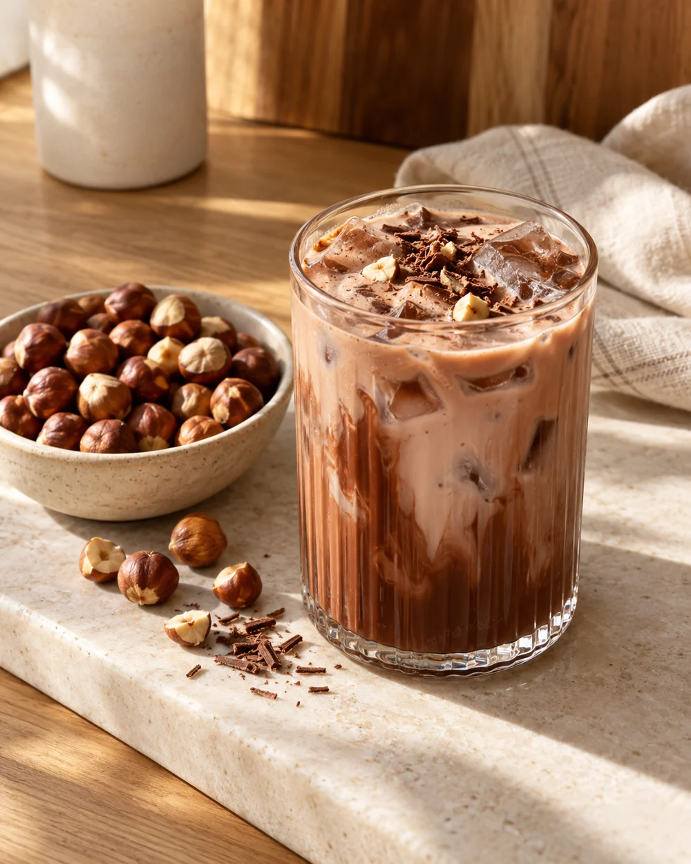 Iced Hazelnut Cocoa — AI-generated editorial illustration