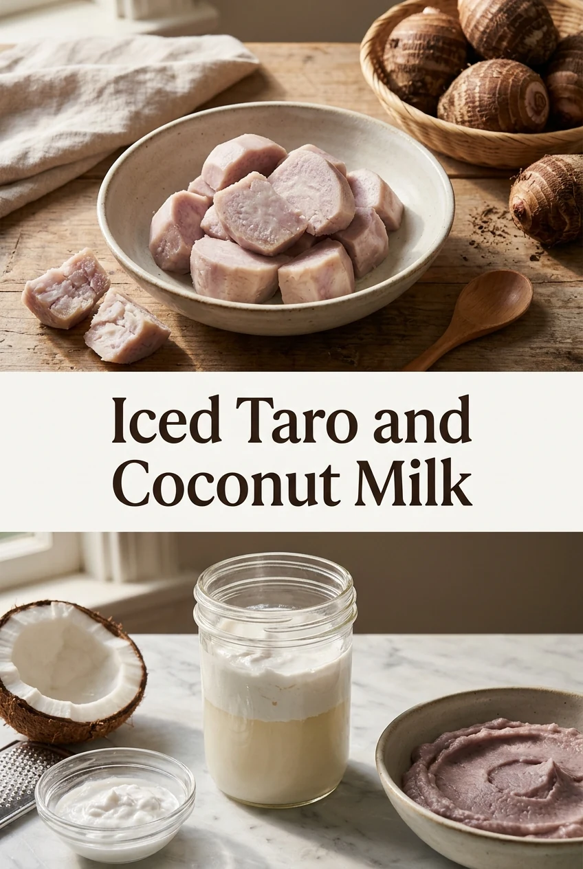 Iced Taro and Coconut Milk — AI-generated editorial illustration