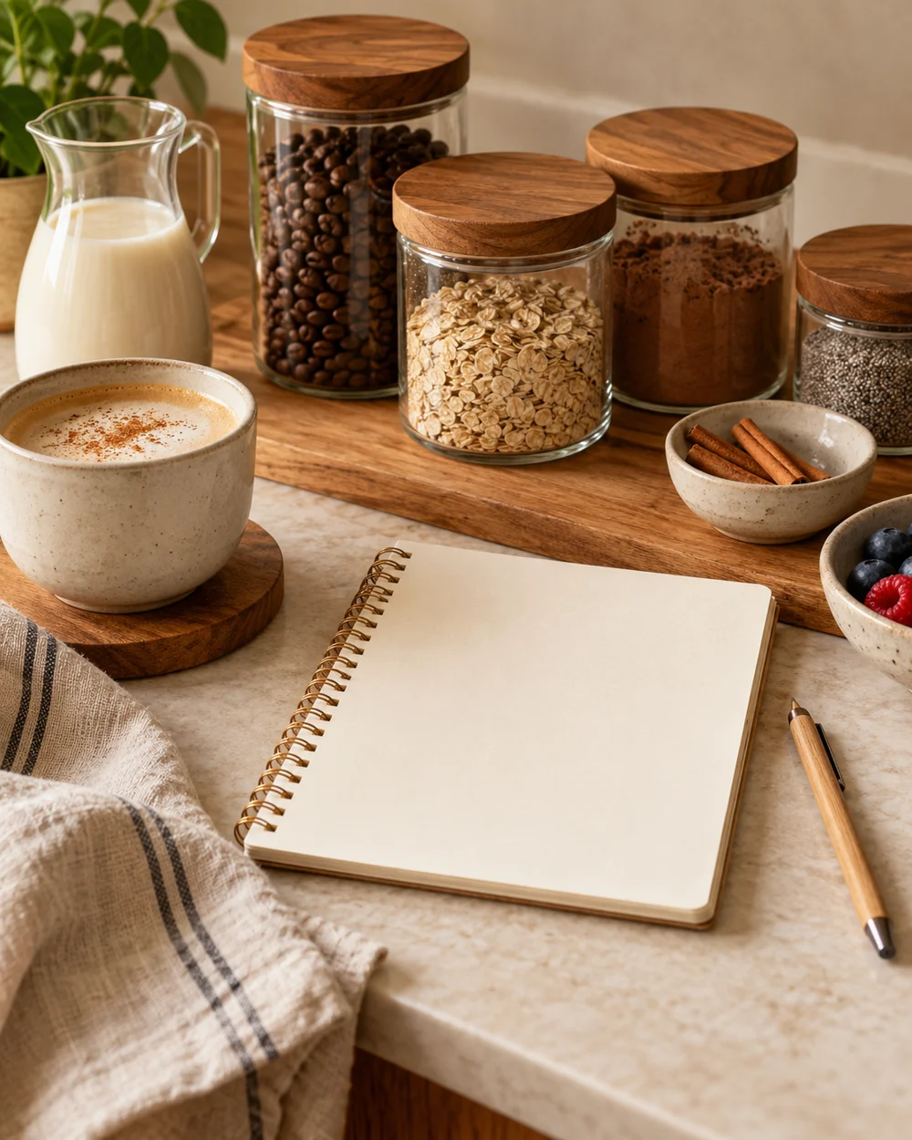 Keep a Home Cafe Ingredient Record — AI-generated editorial illustration