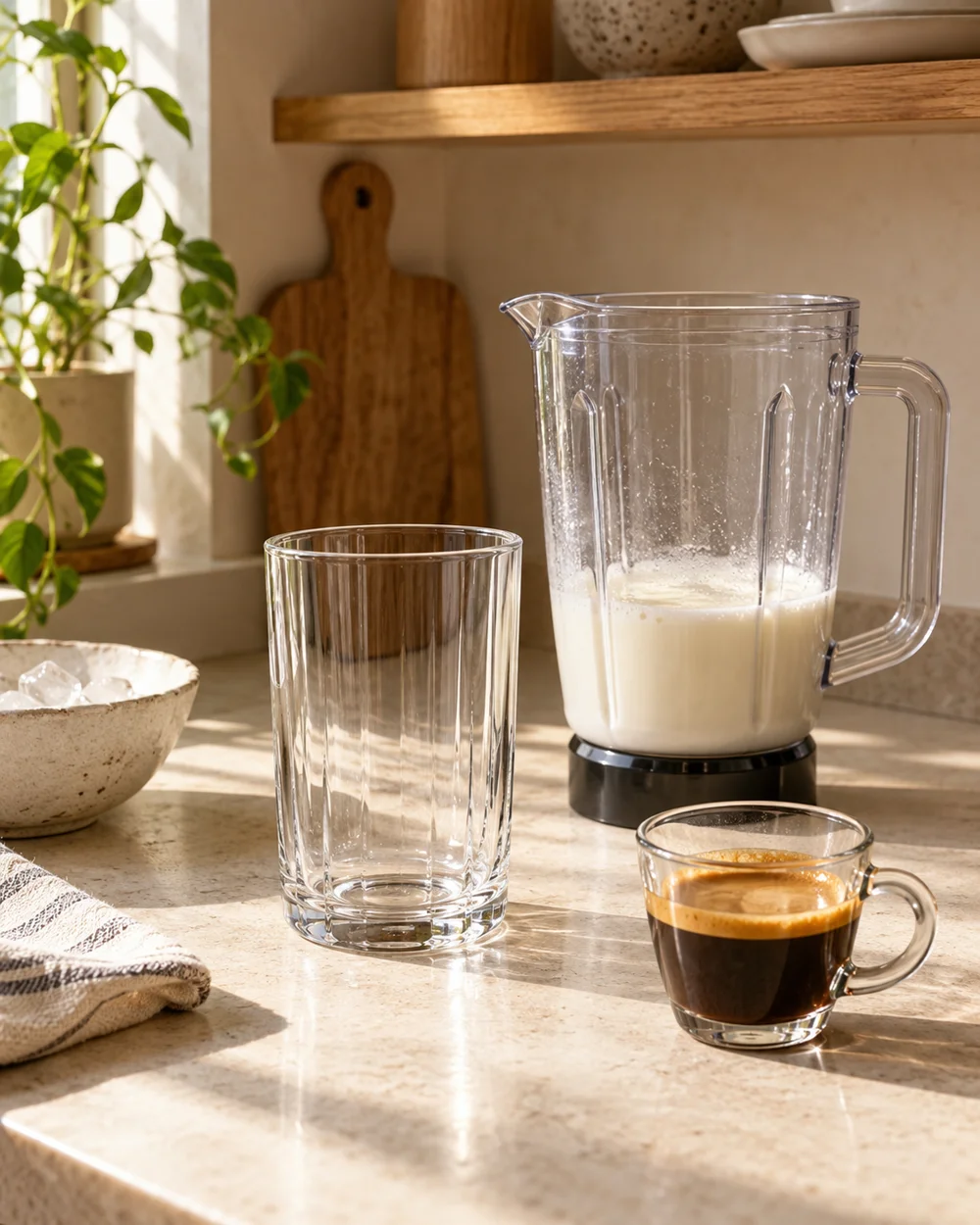 Keep Espresso Out of a Closed Cold-Blending Step — AI-generated editorial illustration