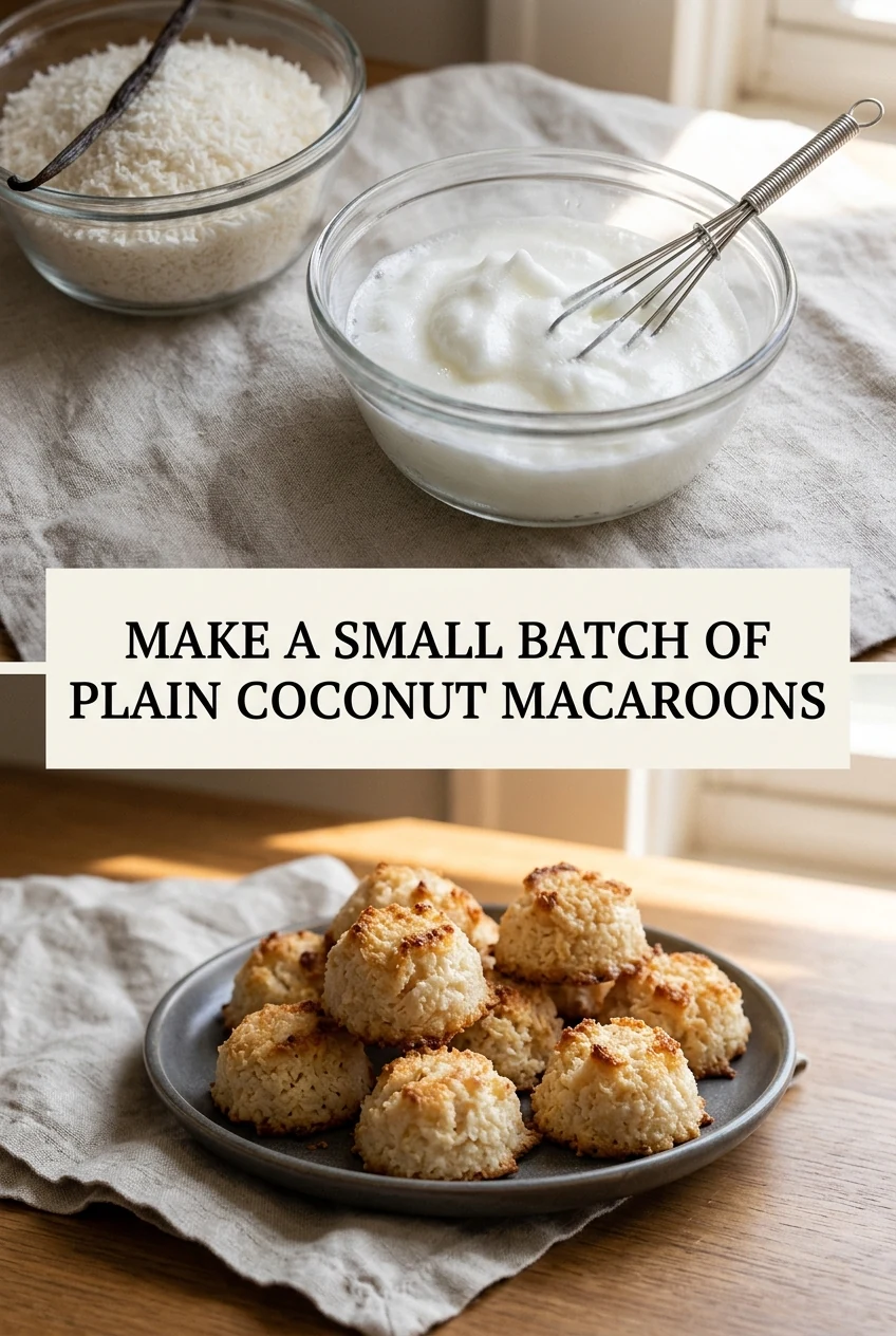 Make a Small Batch of Plain Coconut Macaroons — AI-generated editorial illustration