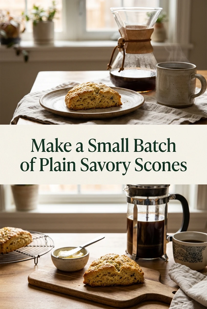 Make a Small Batch of Plain Savory Scones — AI-generated editorial illustration