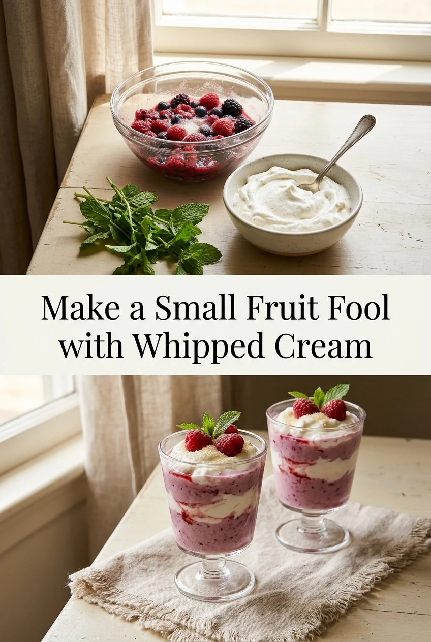 Make a Small Fruit Fool with Whipped Cream — AI-generated editorial illustration