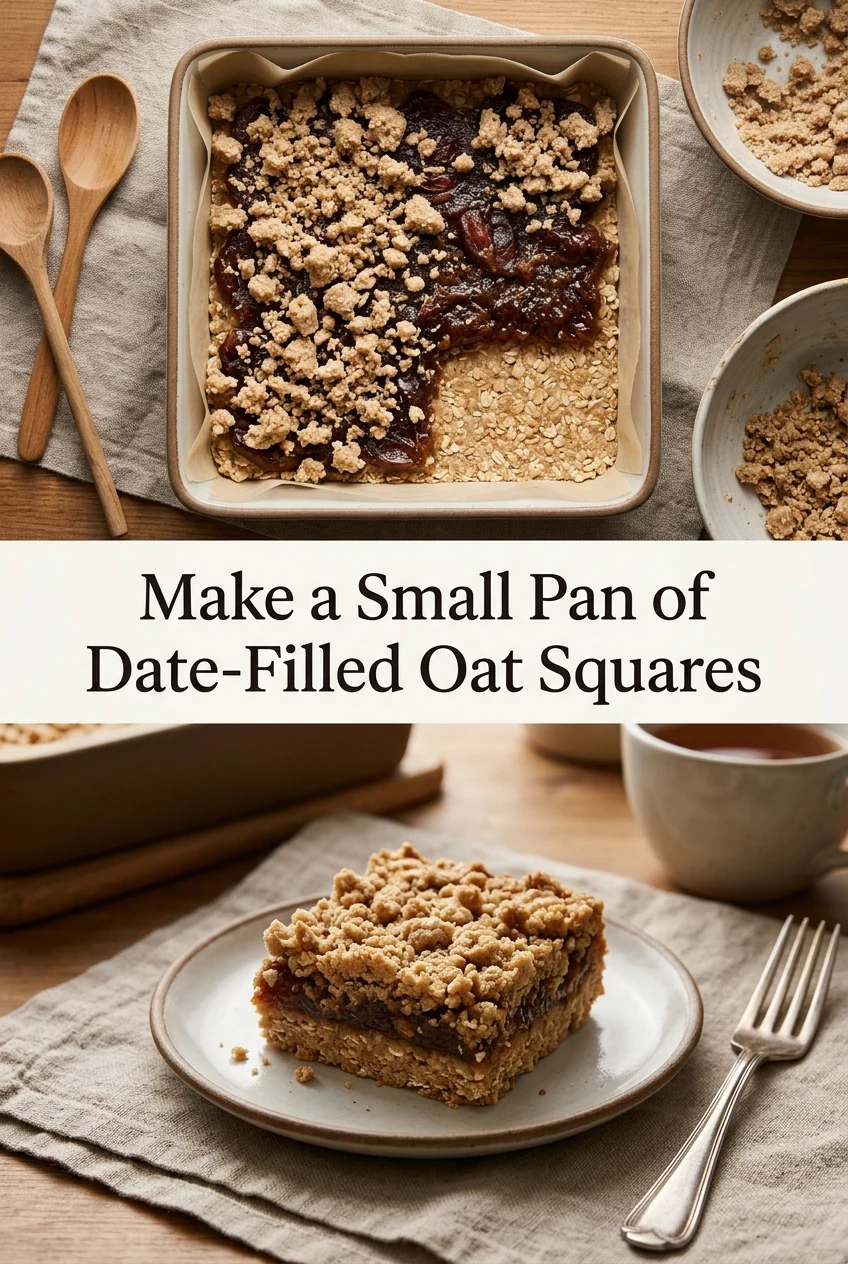 Make a Small Pan of Date-Filled Oat Squares — AI-generated editorial illustration