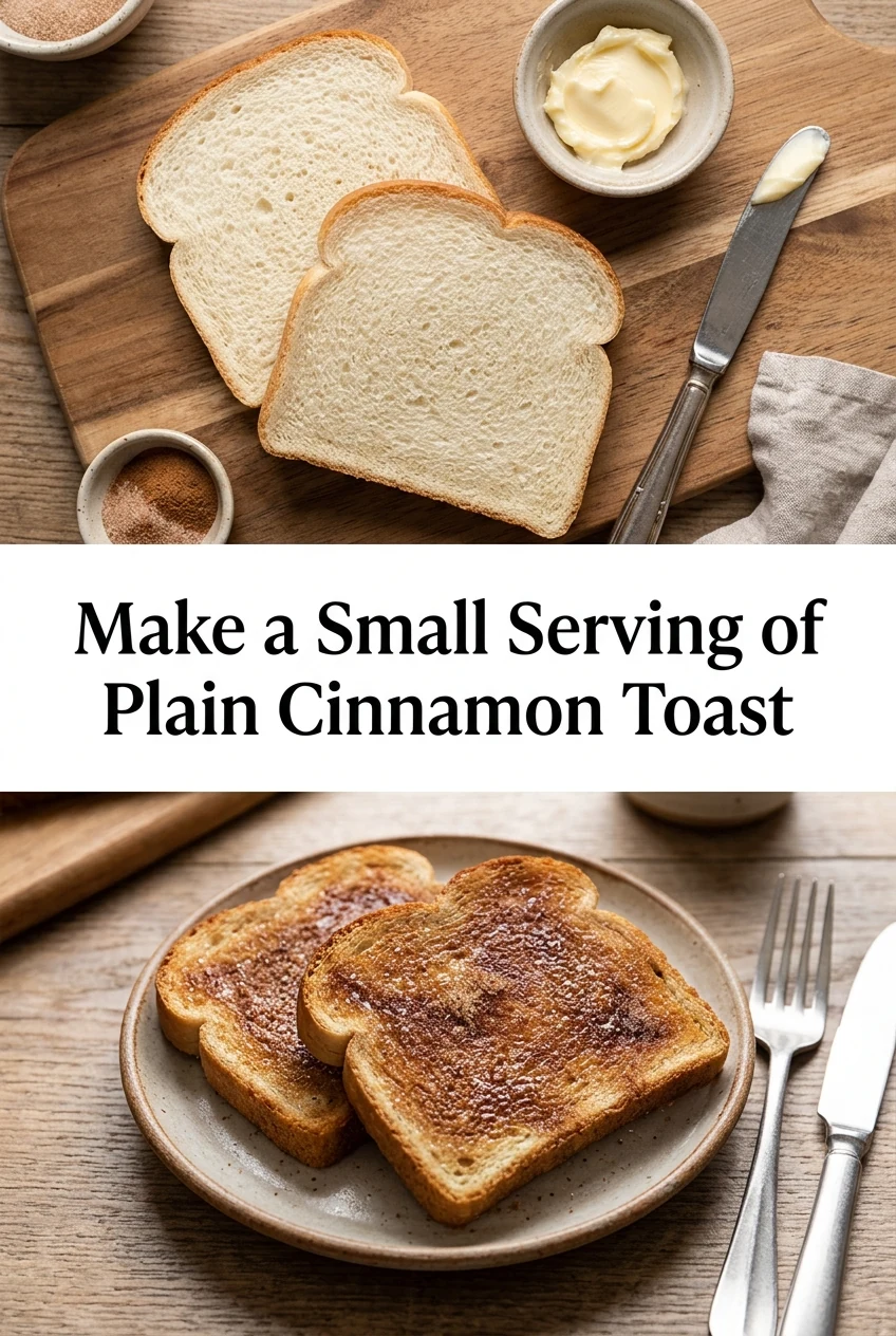 Make a Small Serving of Plain Cinnamon Toast — AI-generated editorial illustration
