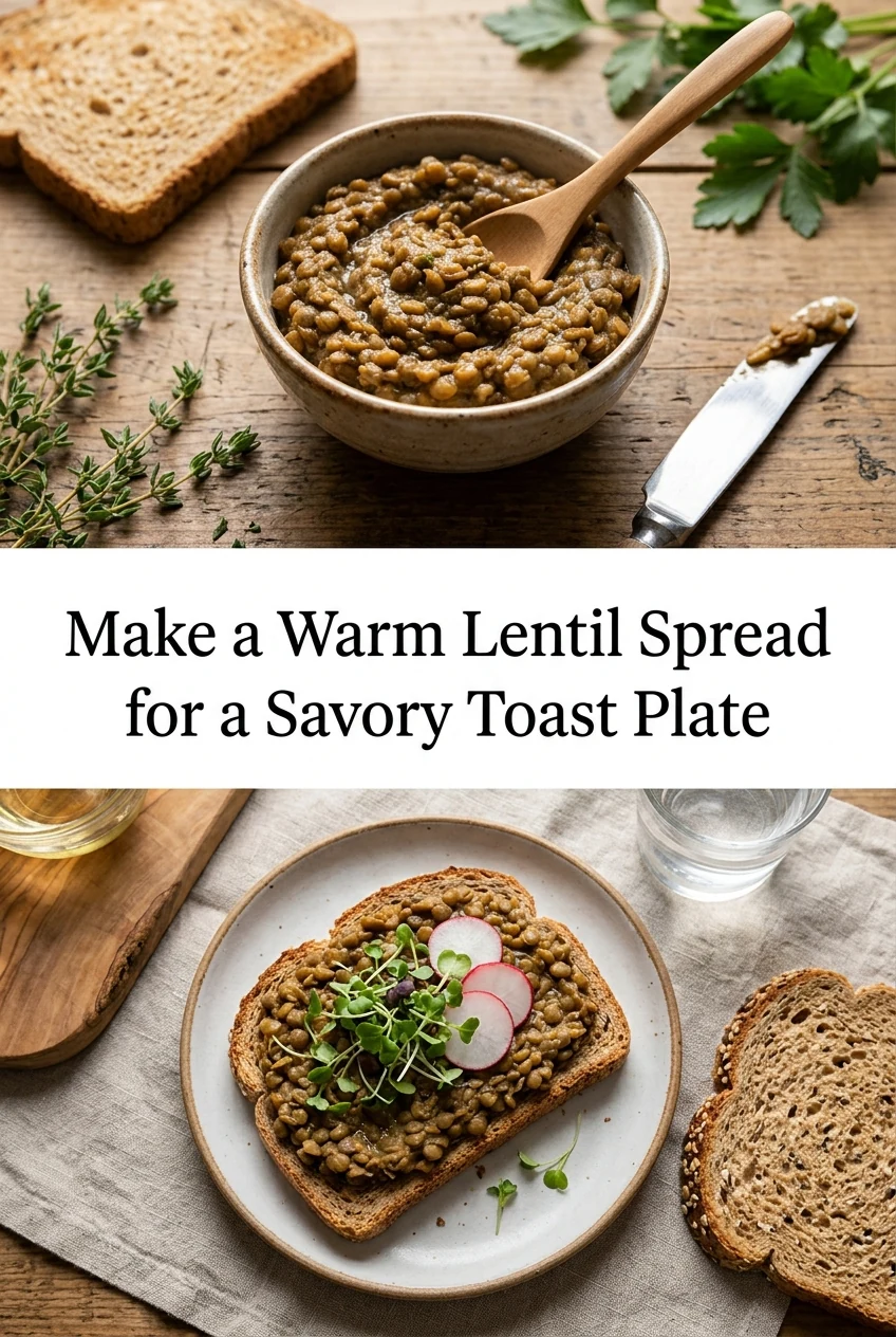 Make a Warm Lentil Spread for a Savory Toast Plate — AI-generated editorial illustration