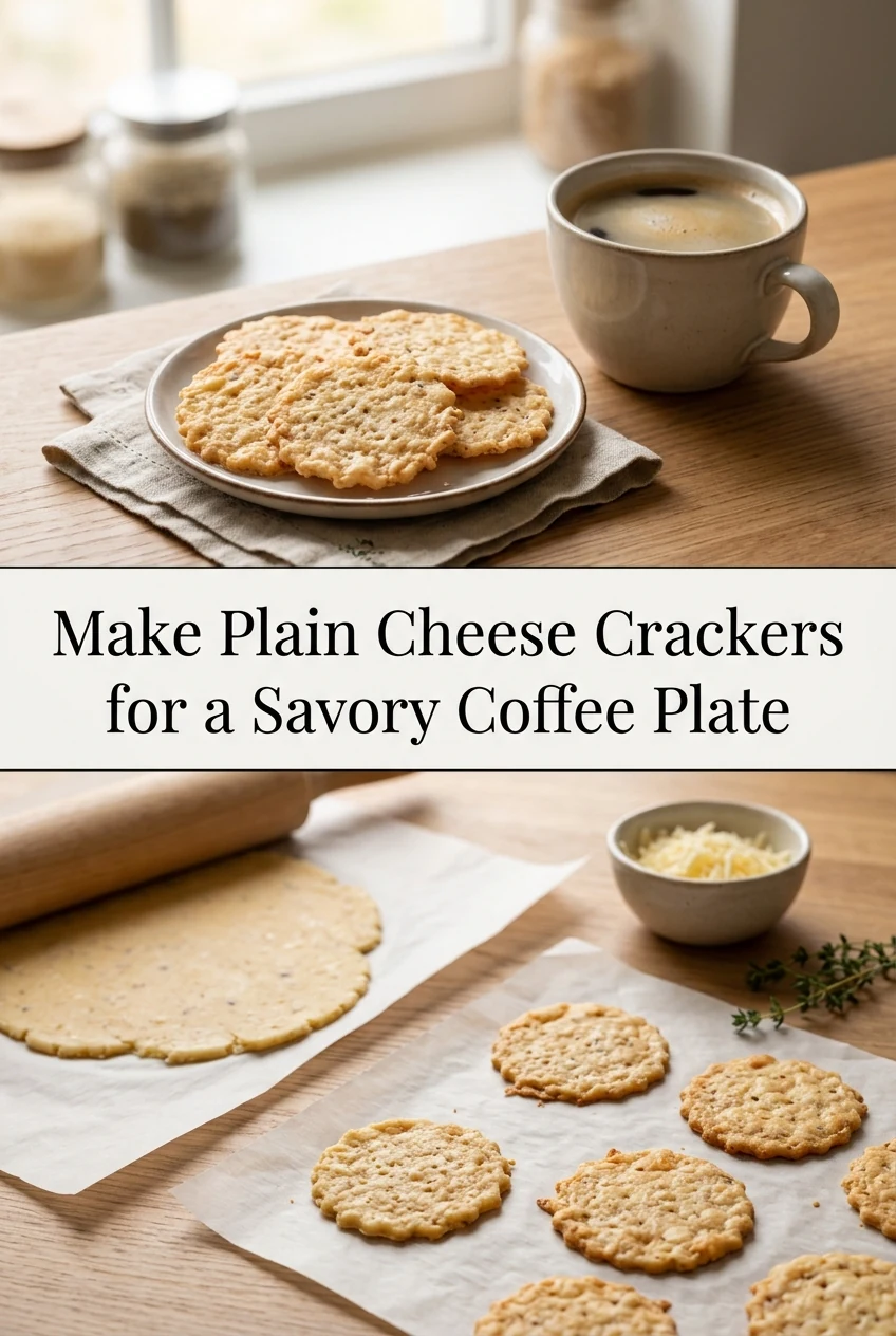 Make Plain Cheese Crackers for a Savory Coffee Plate — AI-generated editorial illustration