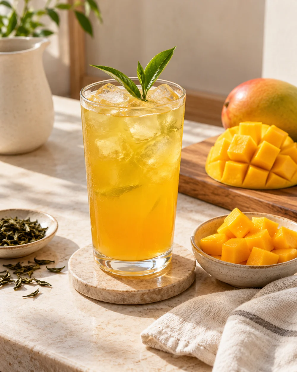 Mango Green Iced Tea — AI-generated editorial illustration