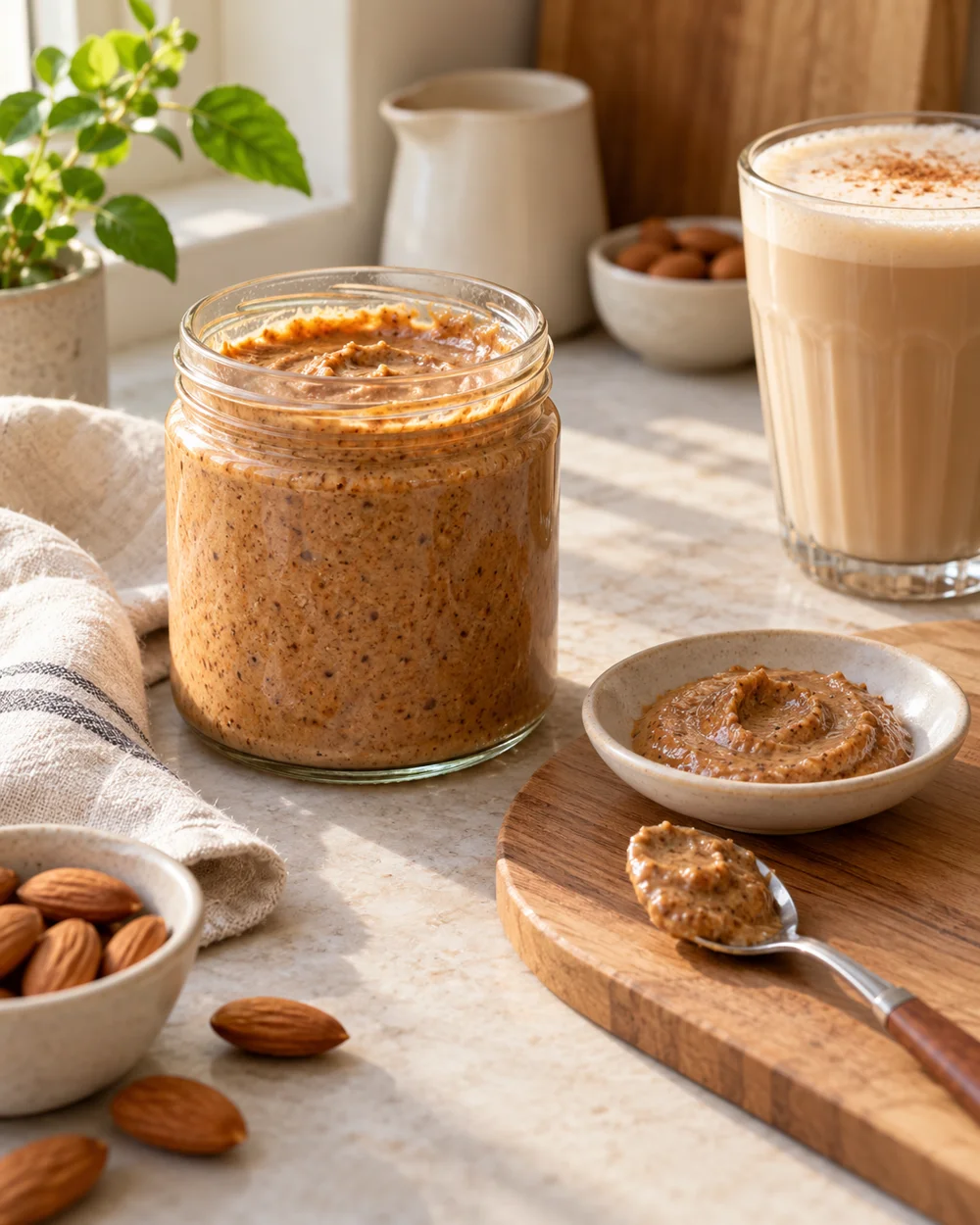 Measure a Smooth Nut Butter From a Separated Jar — AI-generated editorial illustration