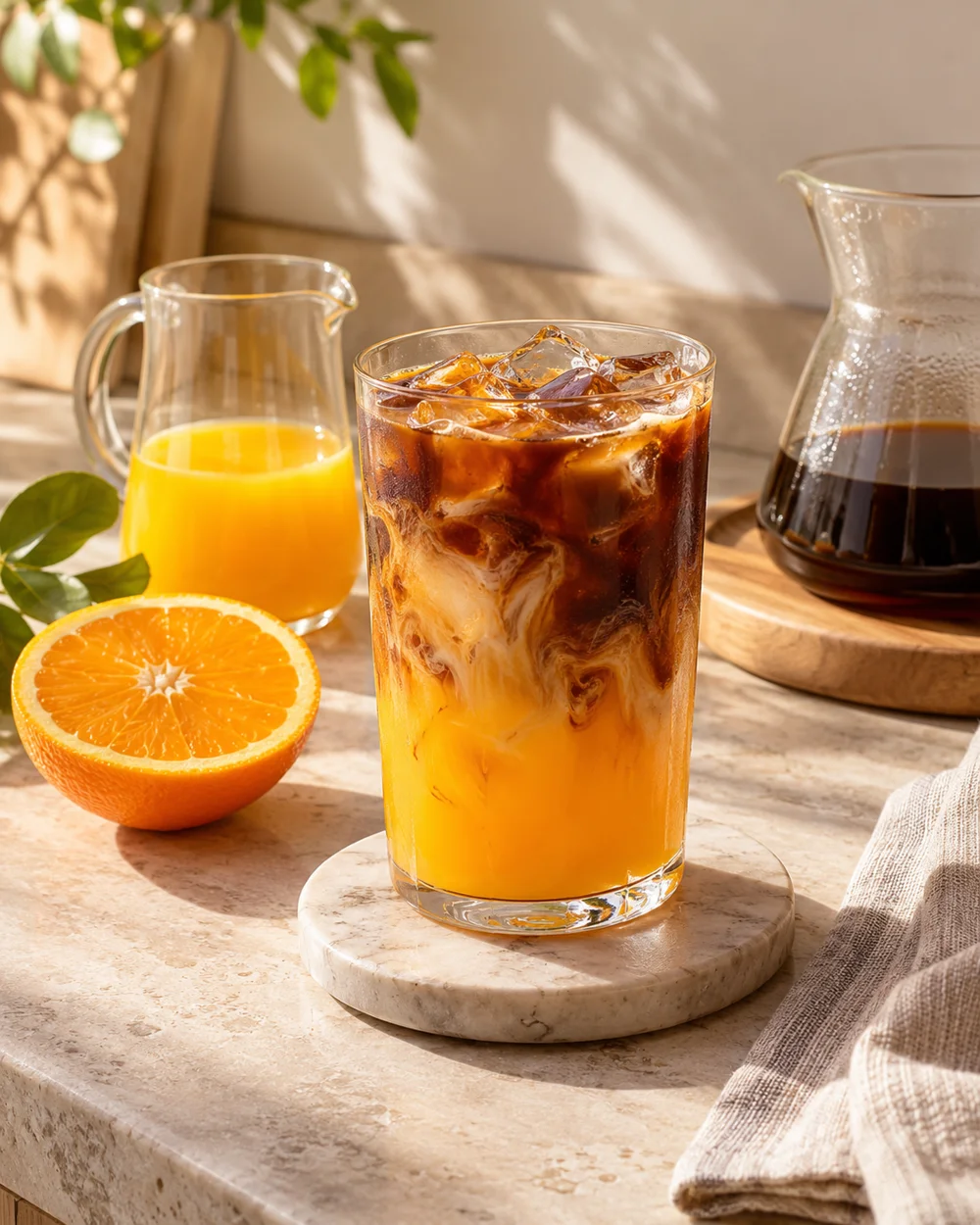 Orange Juice Espresso Over Ice — AI-generated editorial illustration