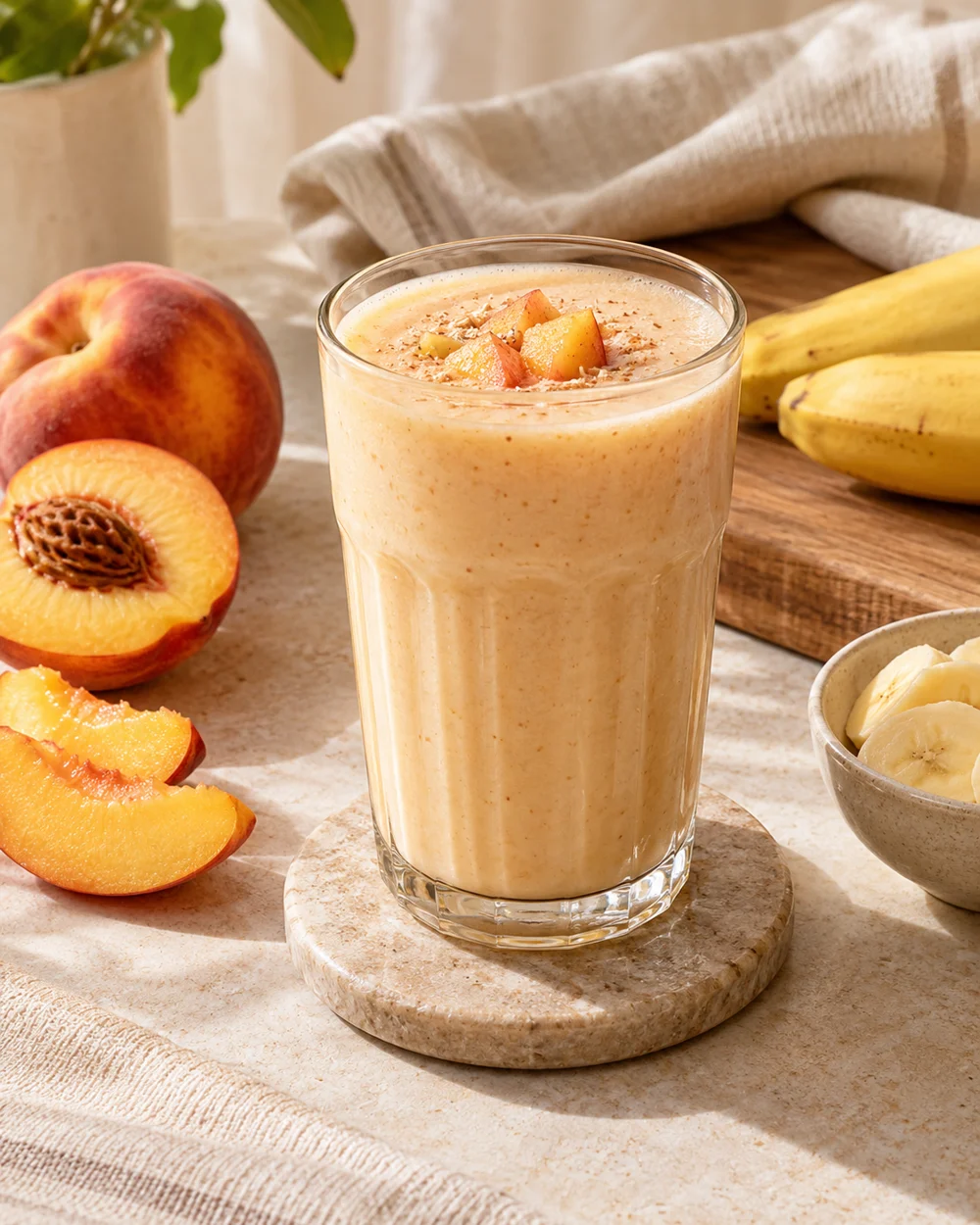 Peach Banana Smoothie — AI-generated editorial illustration