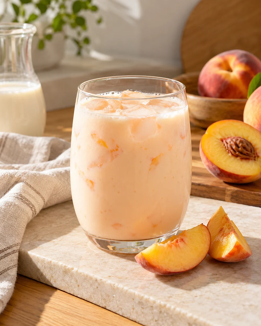 Peach Iced Milk — AI-generated editorial illustration