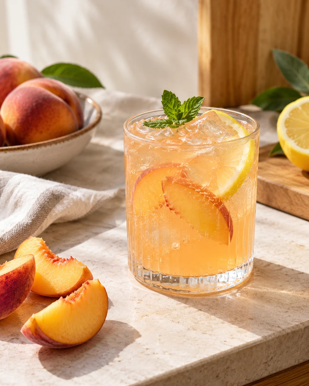 Peach Lemon Fizz — AI-generated editorial illustration