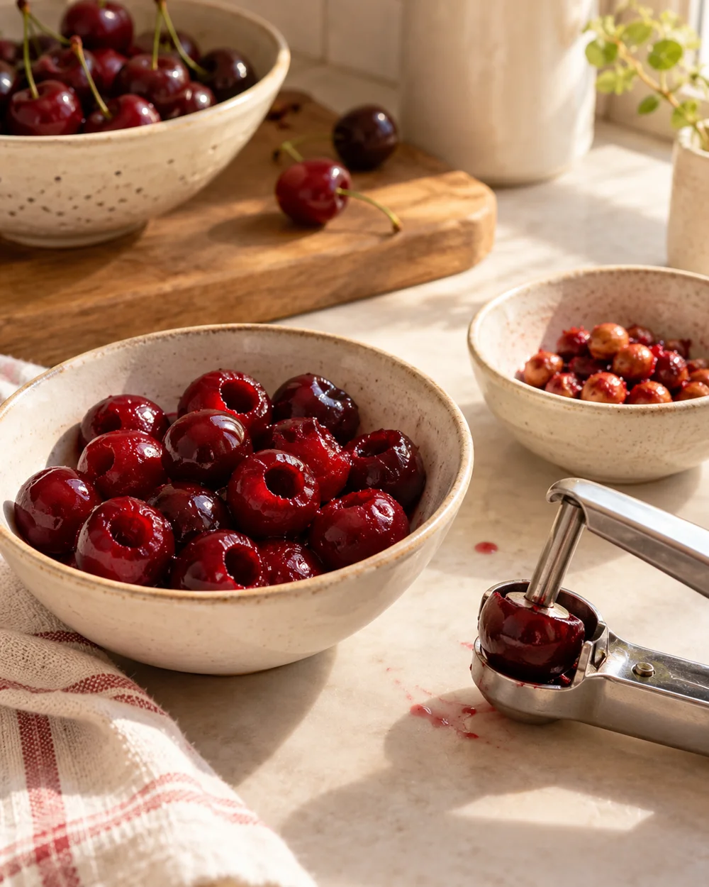 Pit Cherries Before Weighing Drink Fruit — AI-generated editorial illustration