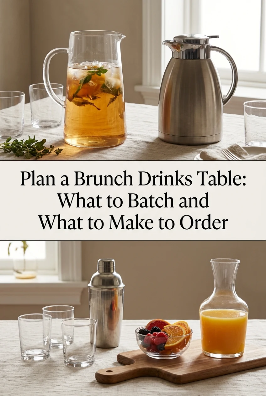 Plan a Brunch Drinks Table: What to Batch and What to Make to Order — AI-generated editorial illustration