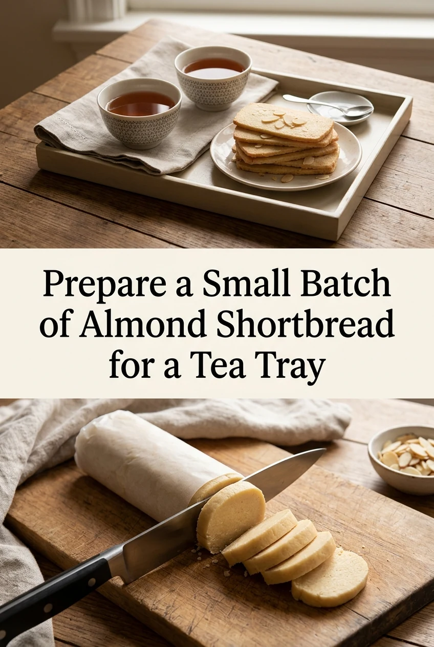 Prepare a Small Batch of Almond Shortbread for a Tea Tray — AI-generated editorial illustration