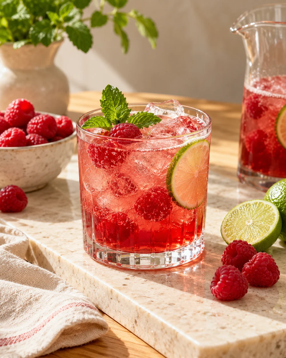 Raspberry Lime Soda — AI-generated editorial illustration