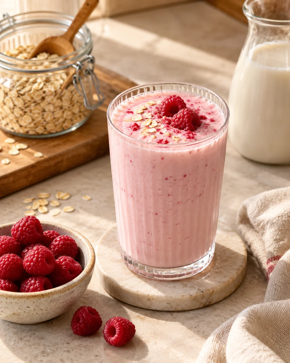 Raspberry Oat Milk — AI-generated editorial illustration