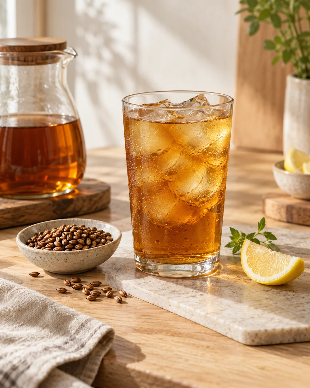 Roasted Barley Lemon Cup — AI-generated editorial illustration