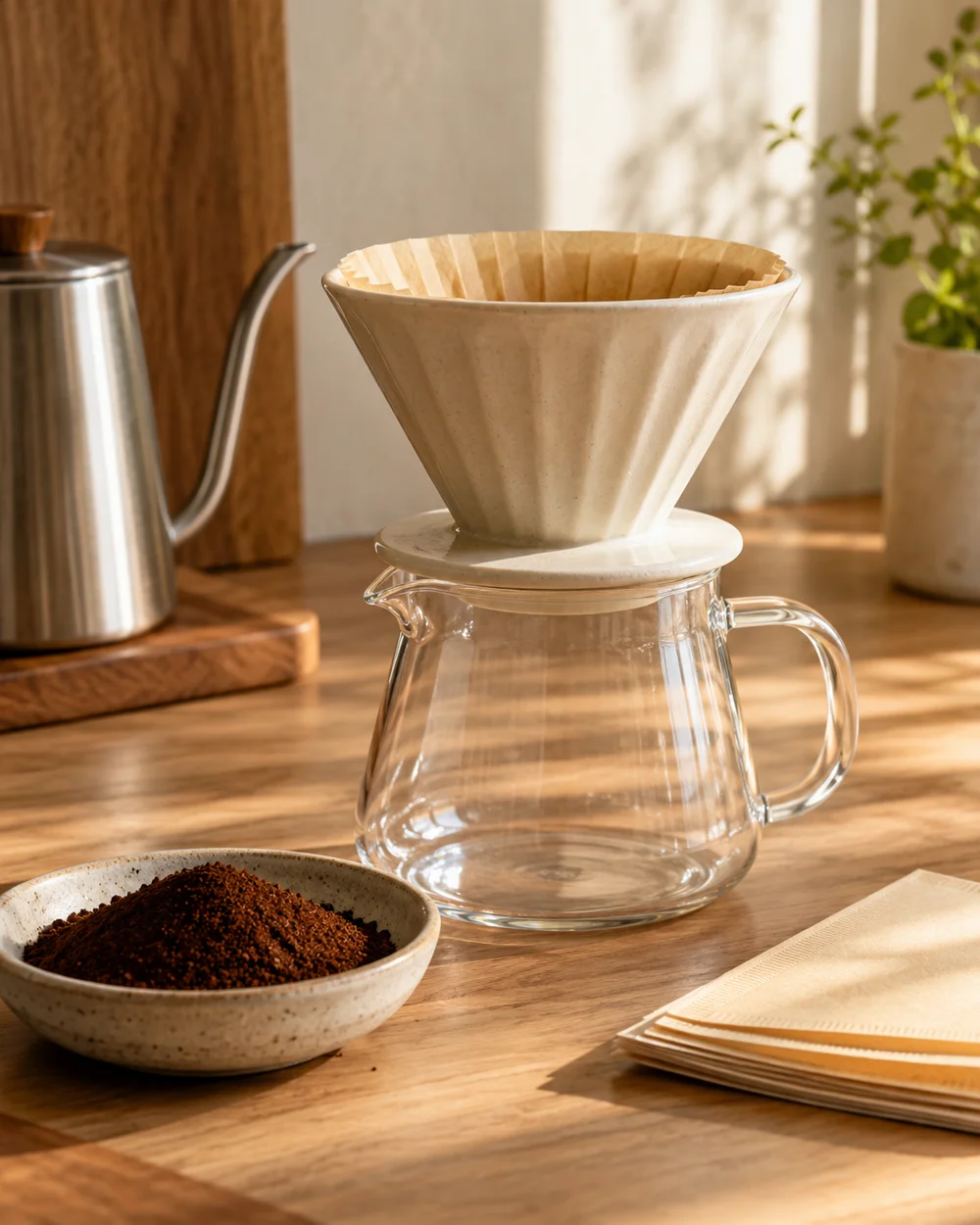 Single-Cup Paper-Filter Coffee — AI-generated editorial illustration