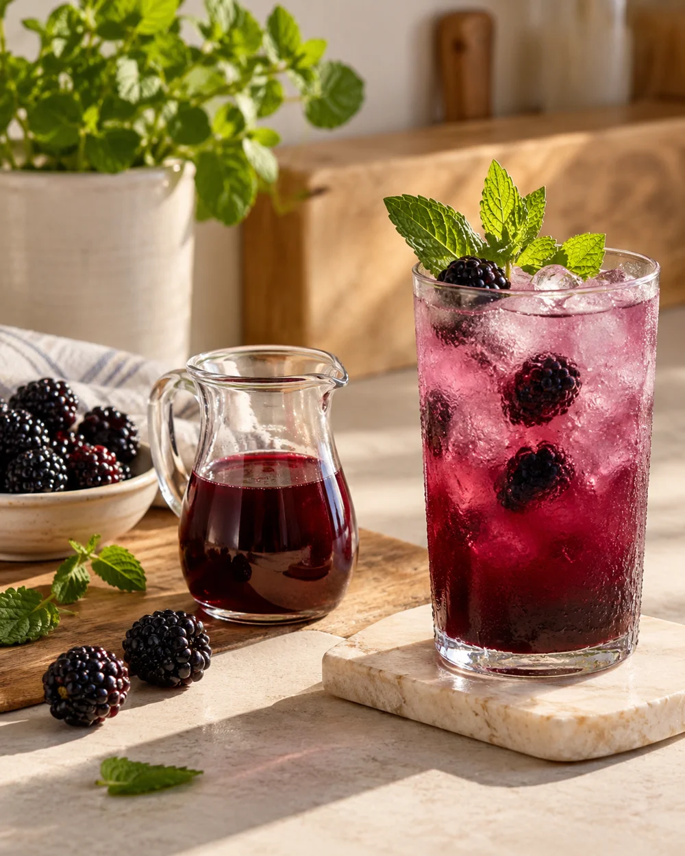 Small-Batch Blackberry Drink Syrup — AI-generated editorial illustration