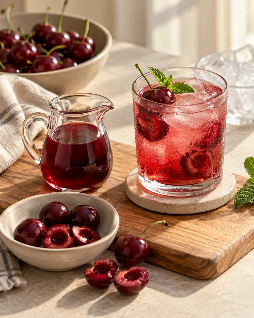 Small-Batch Cherry Drink Syrup — AI-generated editorial illustration