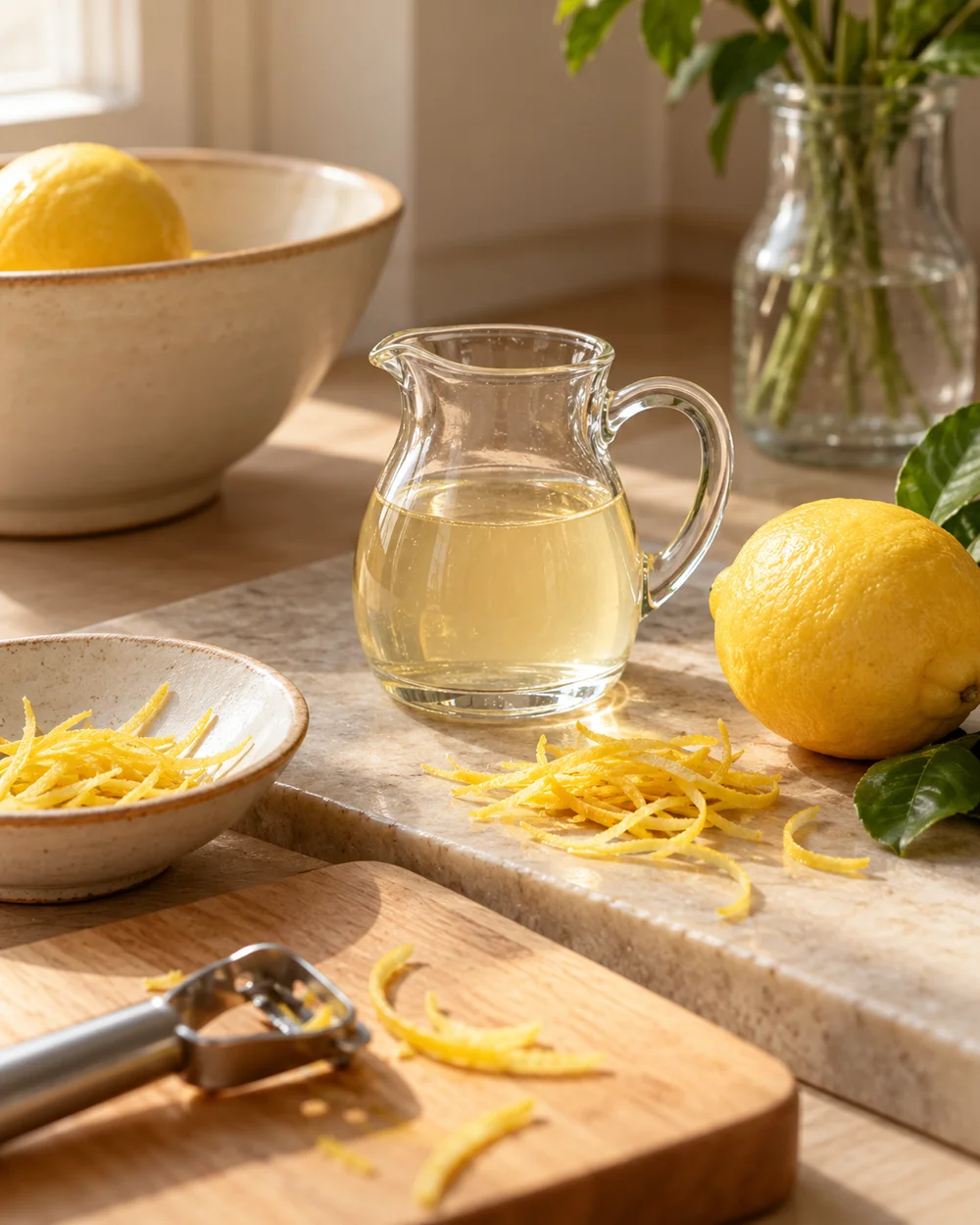 Small-Batch Lemon-Zest Sugar Syrup — AI-generated editorial illustration