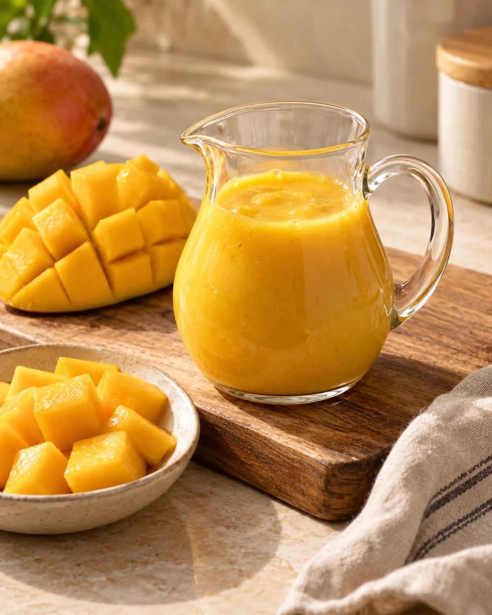 Small-Batch Mango Drink Base — AI-generated editorial illustration