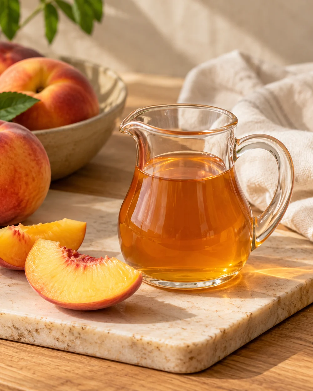 Small-Batch Peach Drink Syrup — AI-generated editorial illustration